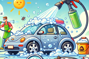 cleaning a car
